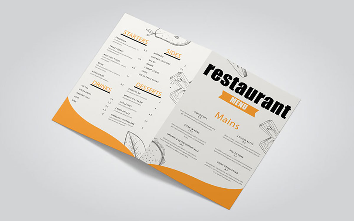 bi-fold menu design