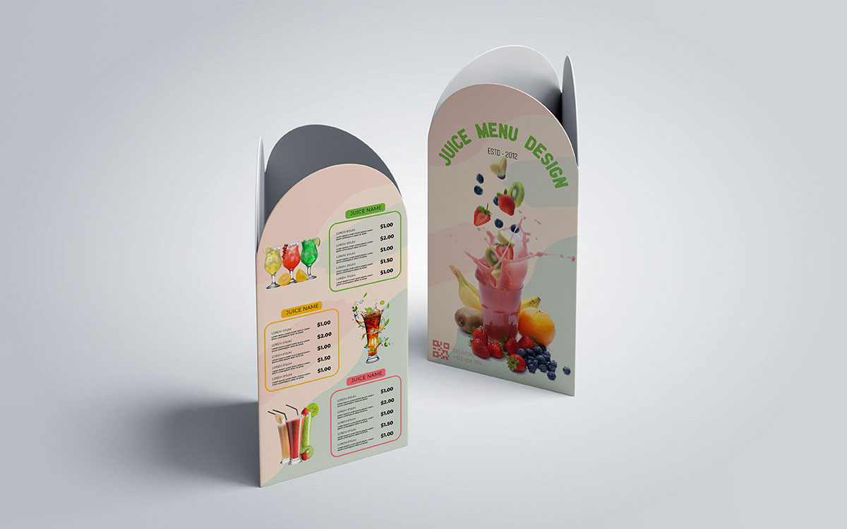 juice menu design