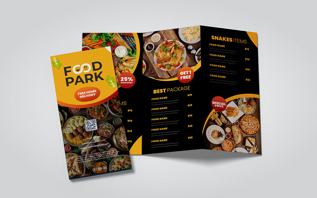 trifold menu design service